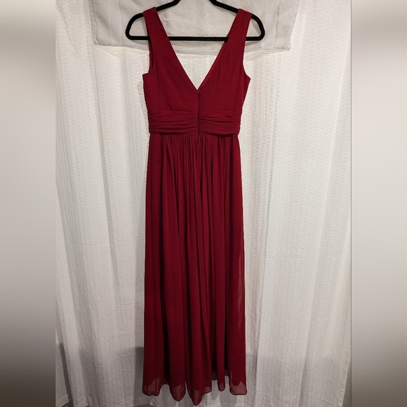 A-Line V-Neck Floor Length Chiffon Dress - Size 8 - Picture 4 of 7